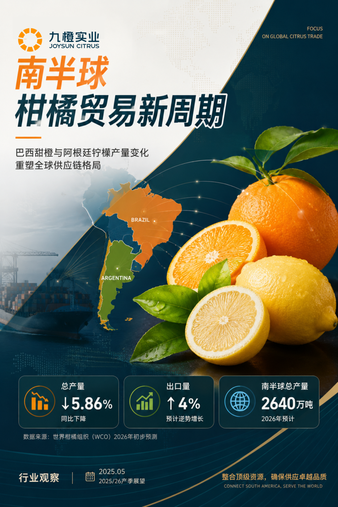 南半球柑橘产情分析：巴西甜橙与阿根廷柠檬深度观察